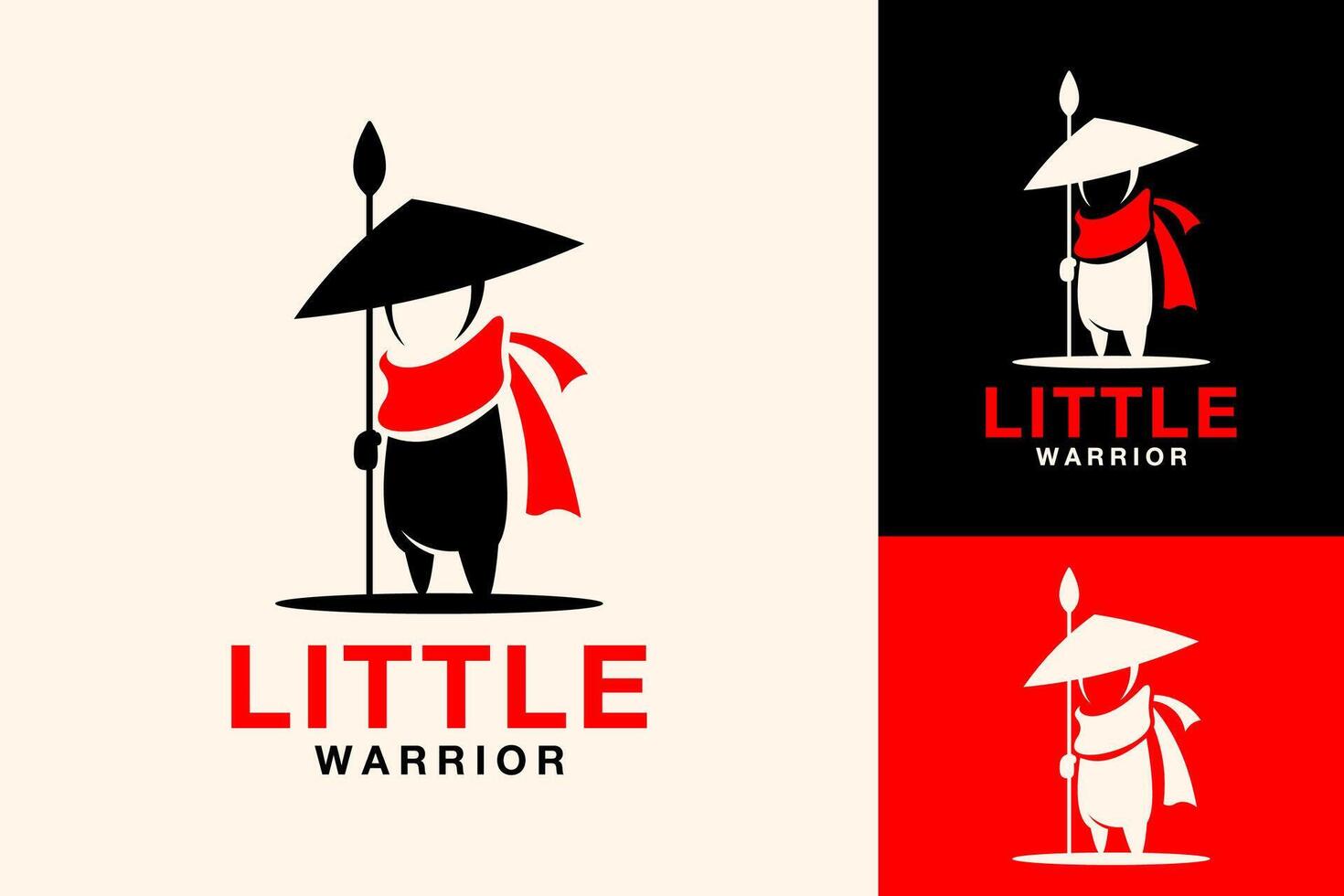 liten krigare mini silhuett vektor logotyp design