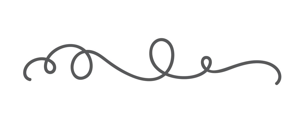 Handritad monolin kalligrafi skandinavisk folk blomstra vektor divider. Designelement för bröllop och Alla hjärtans dag, födelsedag hälsningskort
