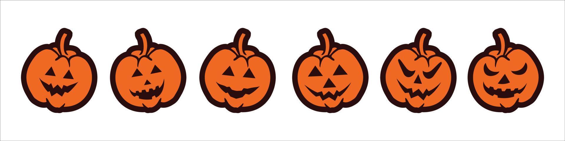 orange pumpa med leende för din design för semestern halloween. vektor