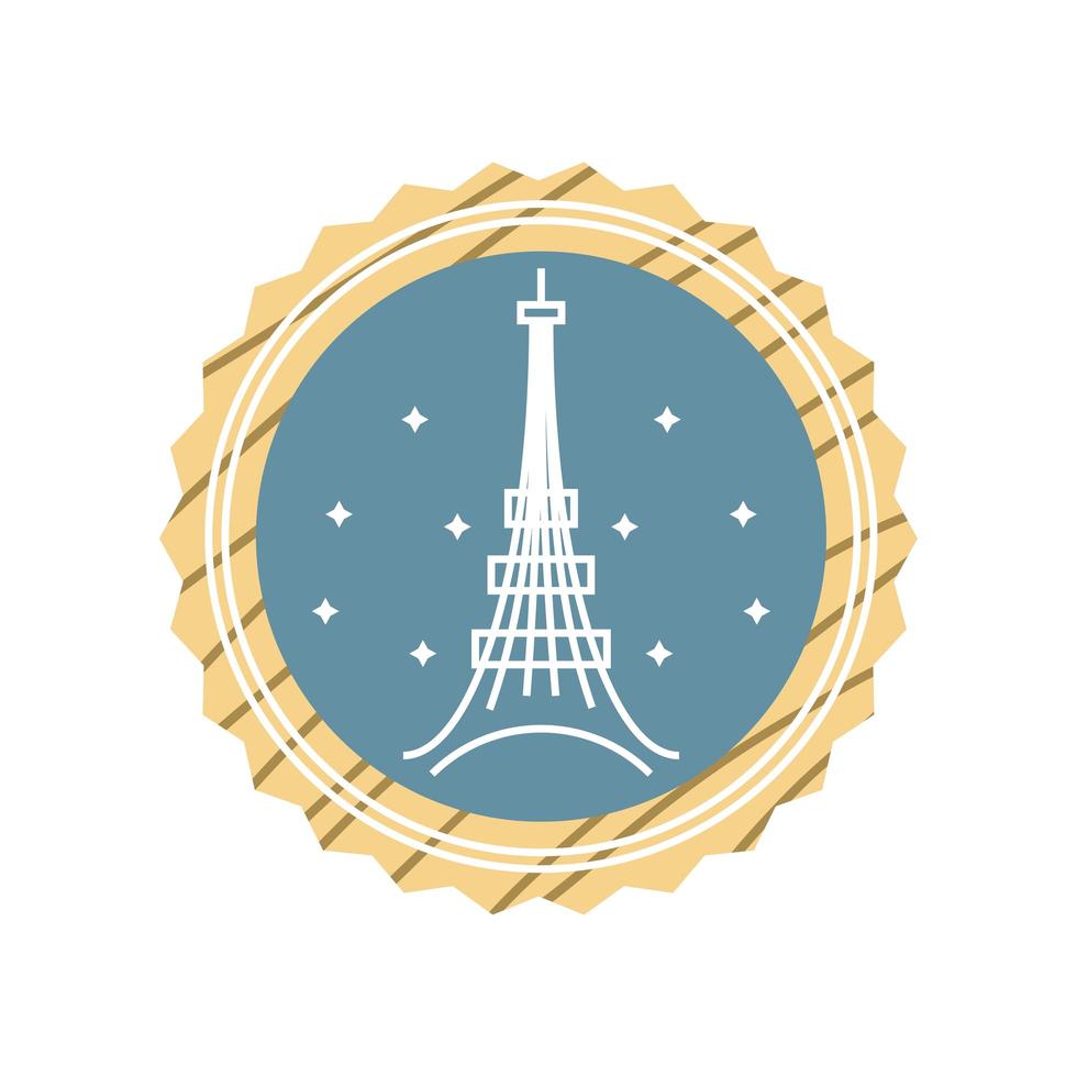 Eiffelturm-Etikett vektor