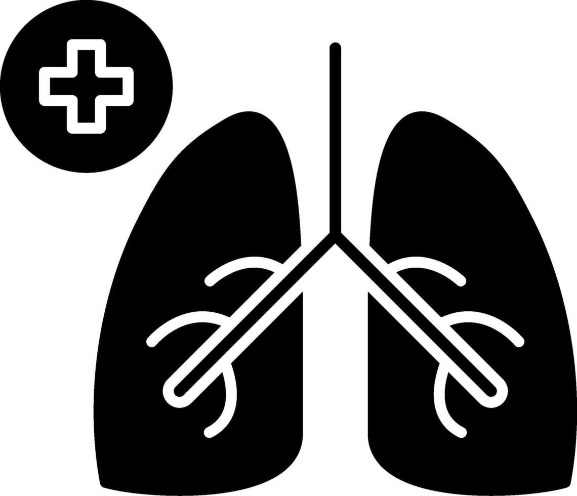 pulmonology glyf cirkel ikon vektor