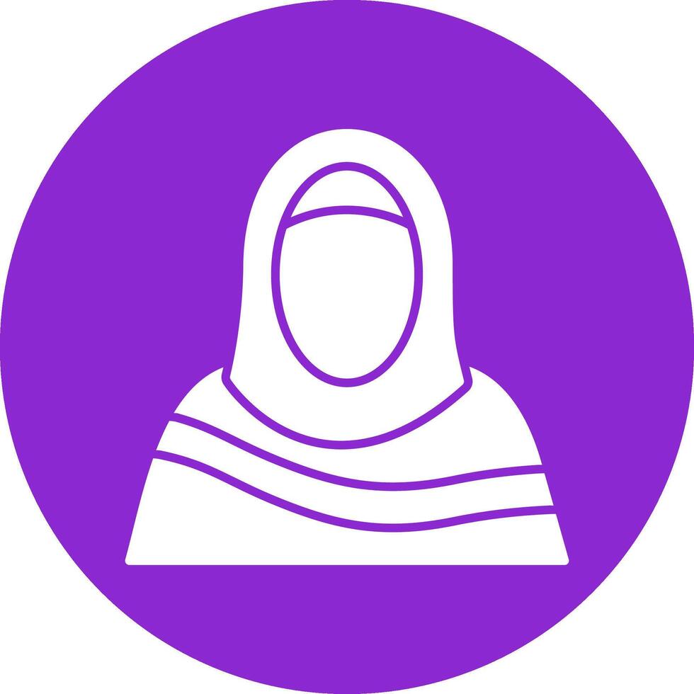 moslem kvinna glyf cirkel ikon vektor