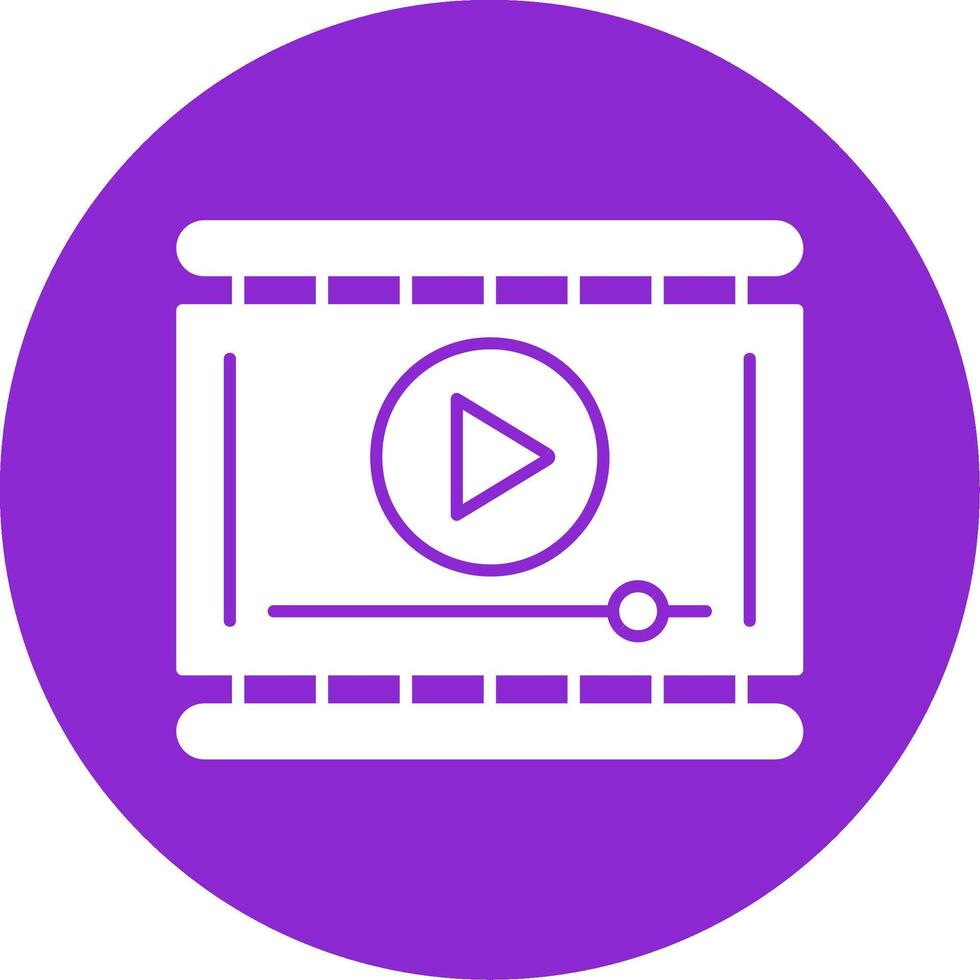 Video-Player-Glyphe-Kreis-Symbol vektor