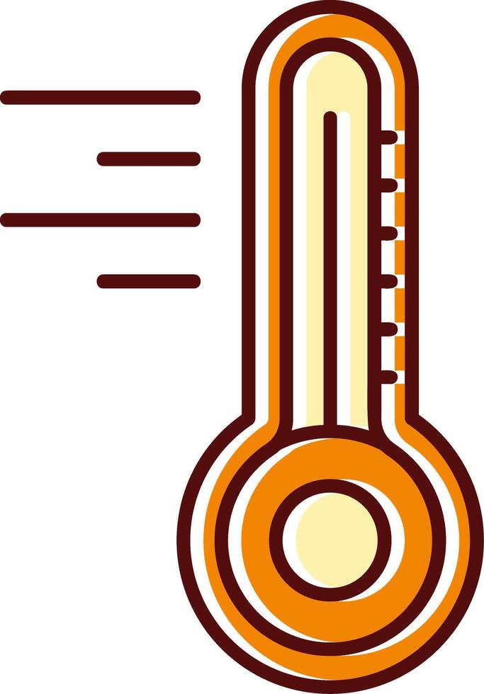 termometer fylld halkade retro ikon vektor