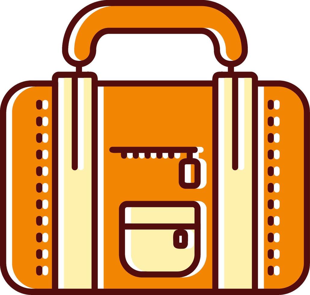 Reise Tasche gefüllt ausgerutscht retro Symbol vektor