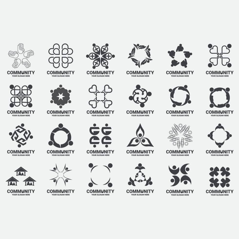 Sammlung von abstrakt Gemeinschaft Logos vektor
