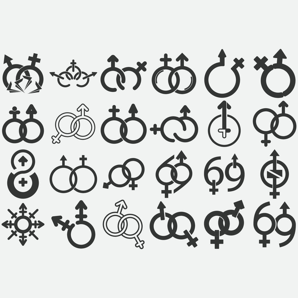 samling av kön logotyper vektor