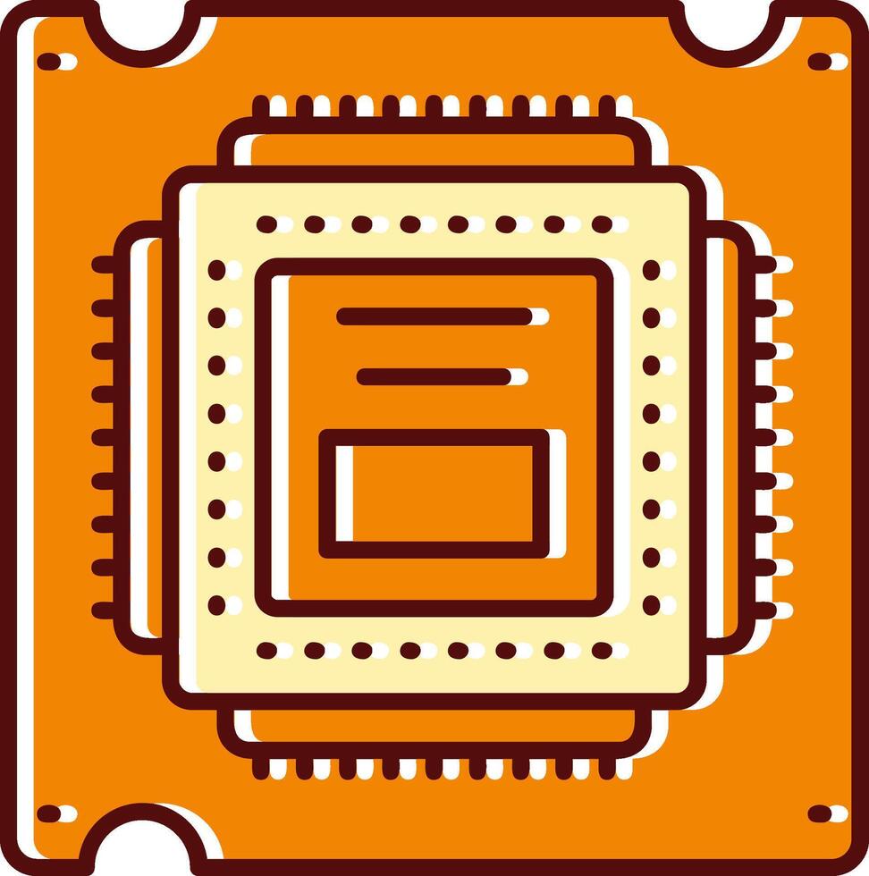 Prozessor gefüllt ausgerutscht retro Symbol vektor