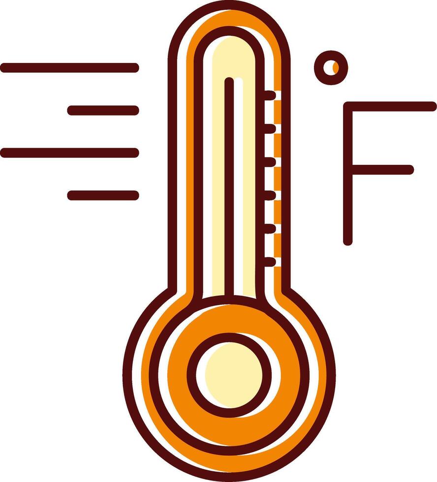 Fahrenheit fylld halkade retro ikon vektor