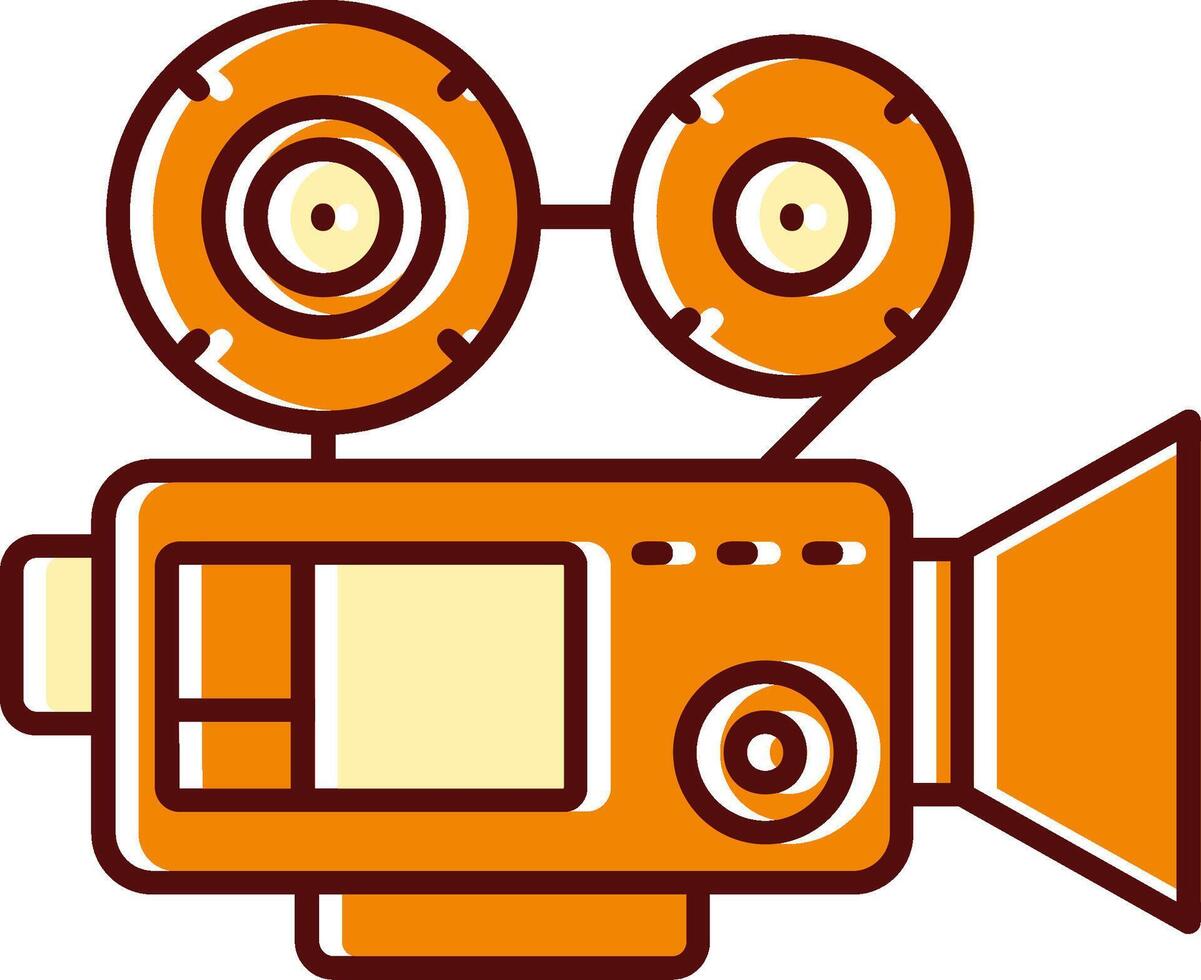 Video Kamera gefüllt ausgerutscht retro Symbol vektor