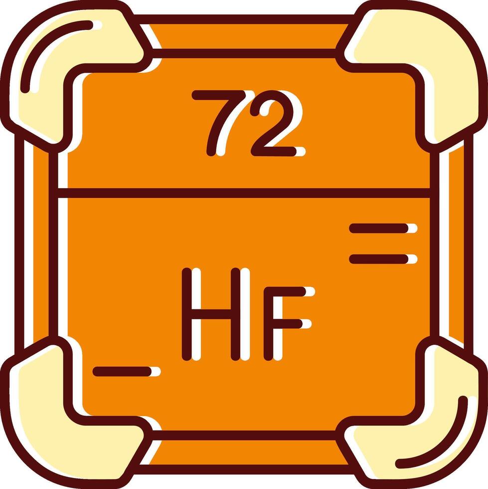 Hafnium gefüllt ausgerutscht retro Symbol vektor