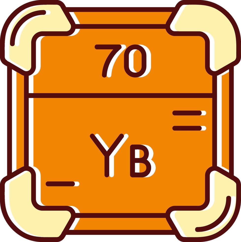 Ytterbium gefüllt ausgerutscht retro Symbol vektor