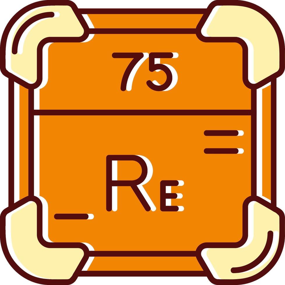 Rhenium gefüllt ausgerutscht retro Symbol vektor