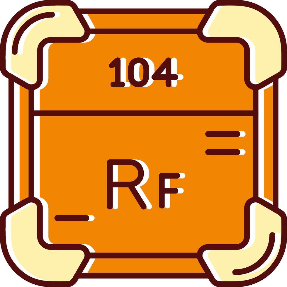 Rutherfordium gefüllt ausgerutscht retro Symbol vektor
