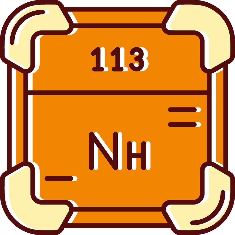 Nihonium gefüllt ausgerutscht retro Symbol vektor