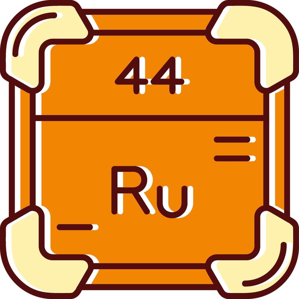 Ruthenium gefüllt ausgerutscht retro Symbol vektor