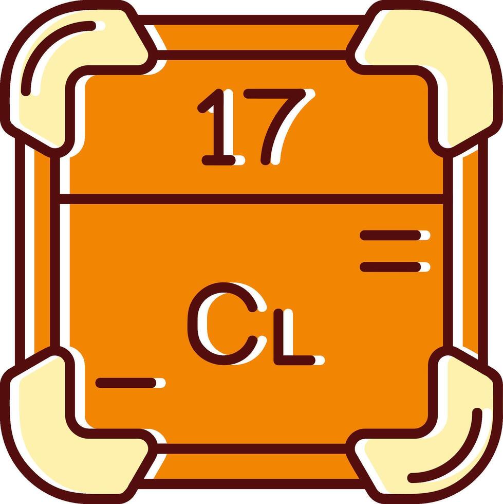 Chlor gefüllt ausgerutscht retro Symbol vektor