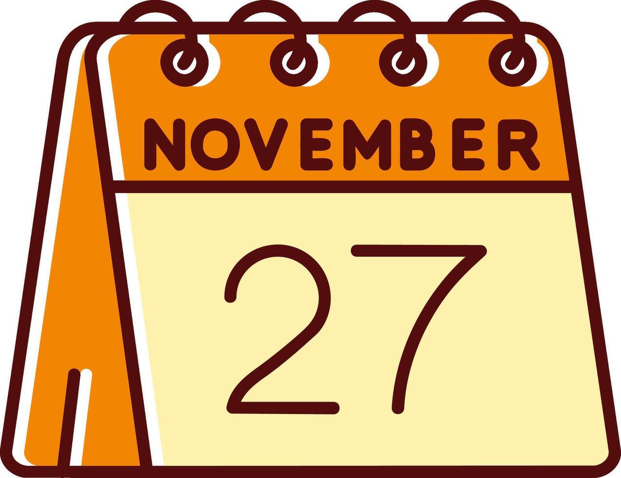 27: e av november fylld halkade retro ikon vektor