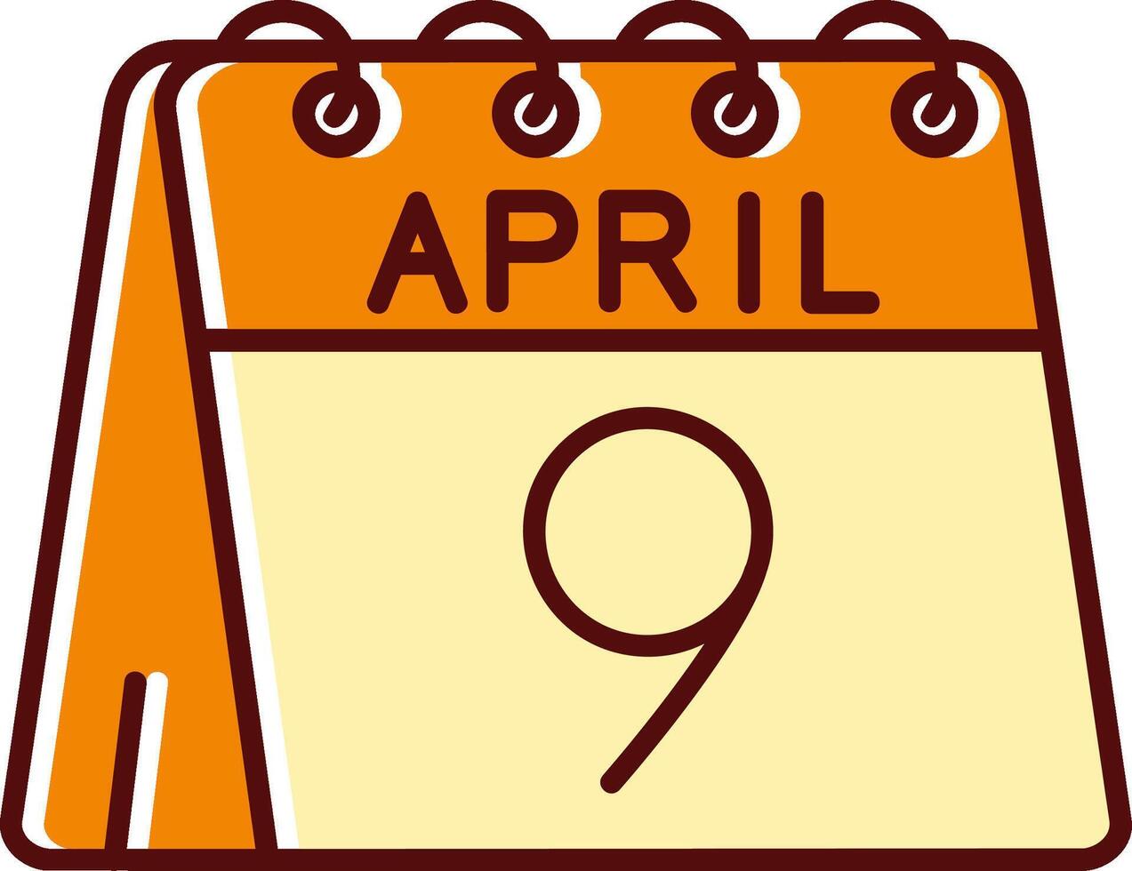 9:e av april fylld halkade retro ikon vektor