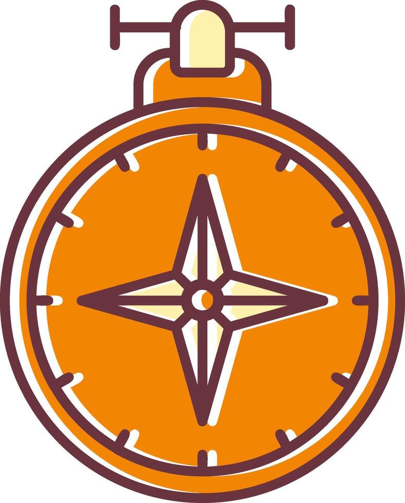 Kompass gefüllt ausgerutscht retro Symbol vektor