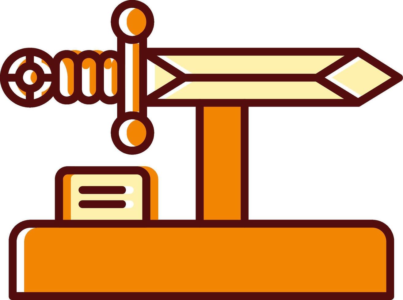 Schwert gefüllt ausgerutscht retro Symbol vektor