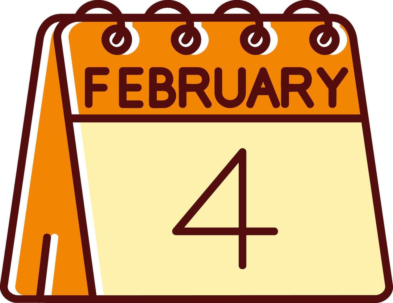 4:e av februari fylld halkade retro ikon vektor