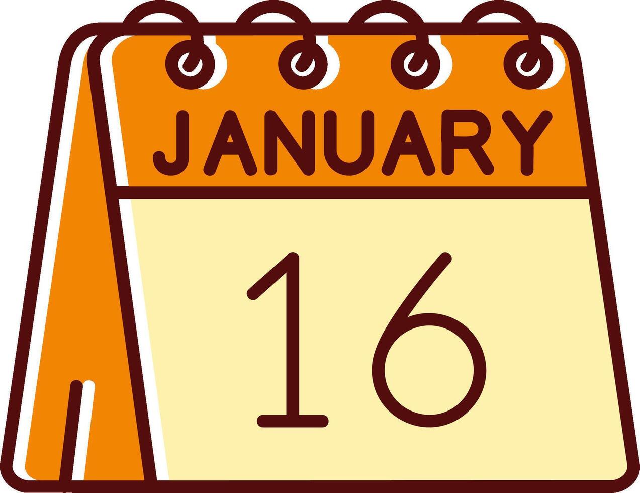 16: e av januari fylld halkade retro ikon vektor