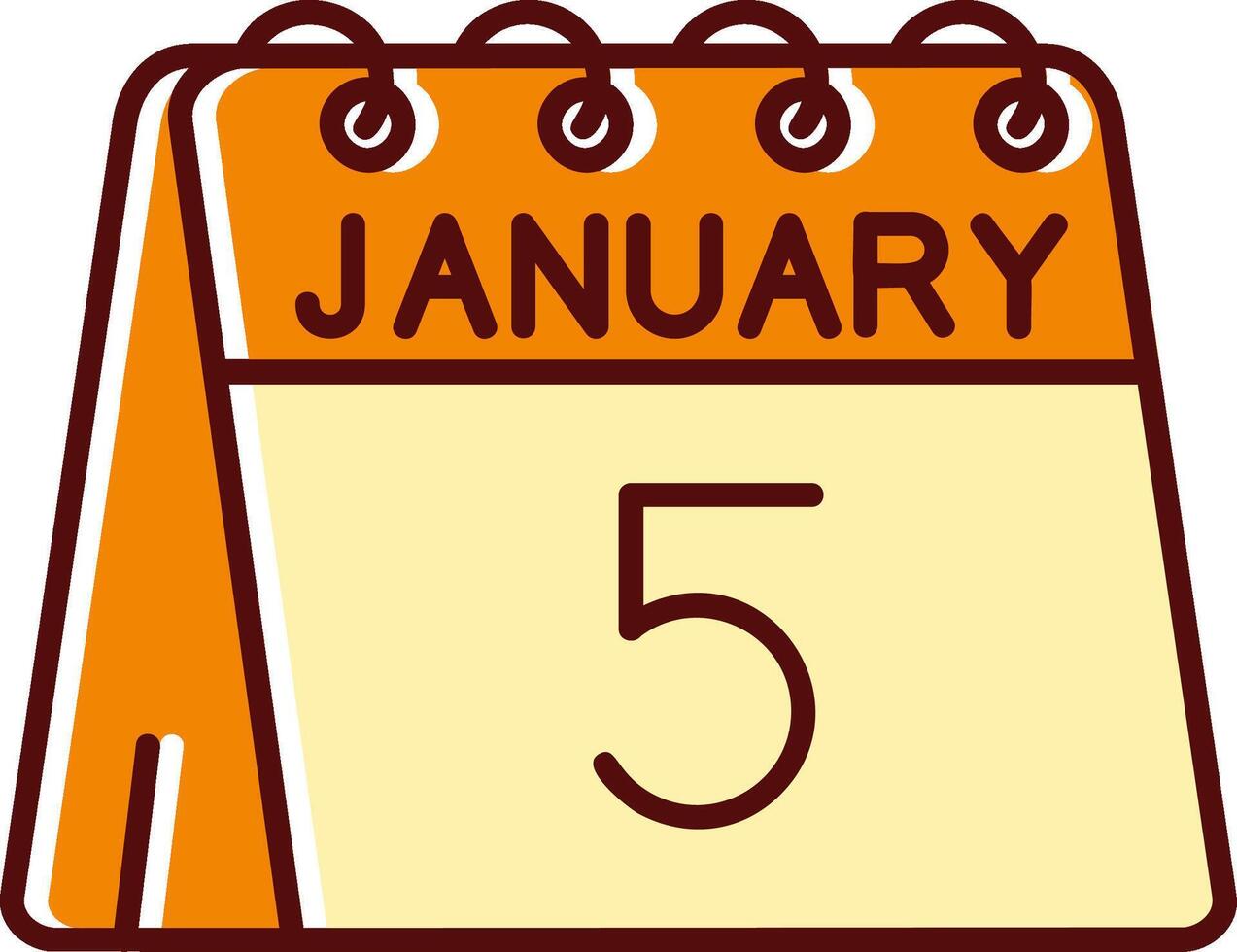 5:e av januari fylld halkade retro ikon vektor