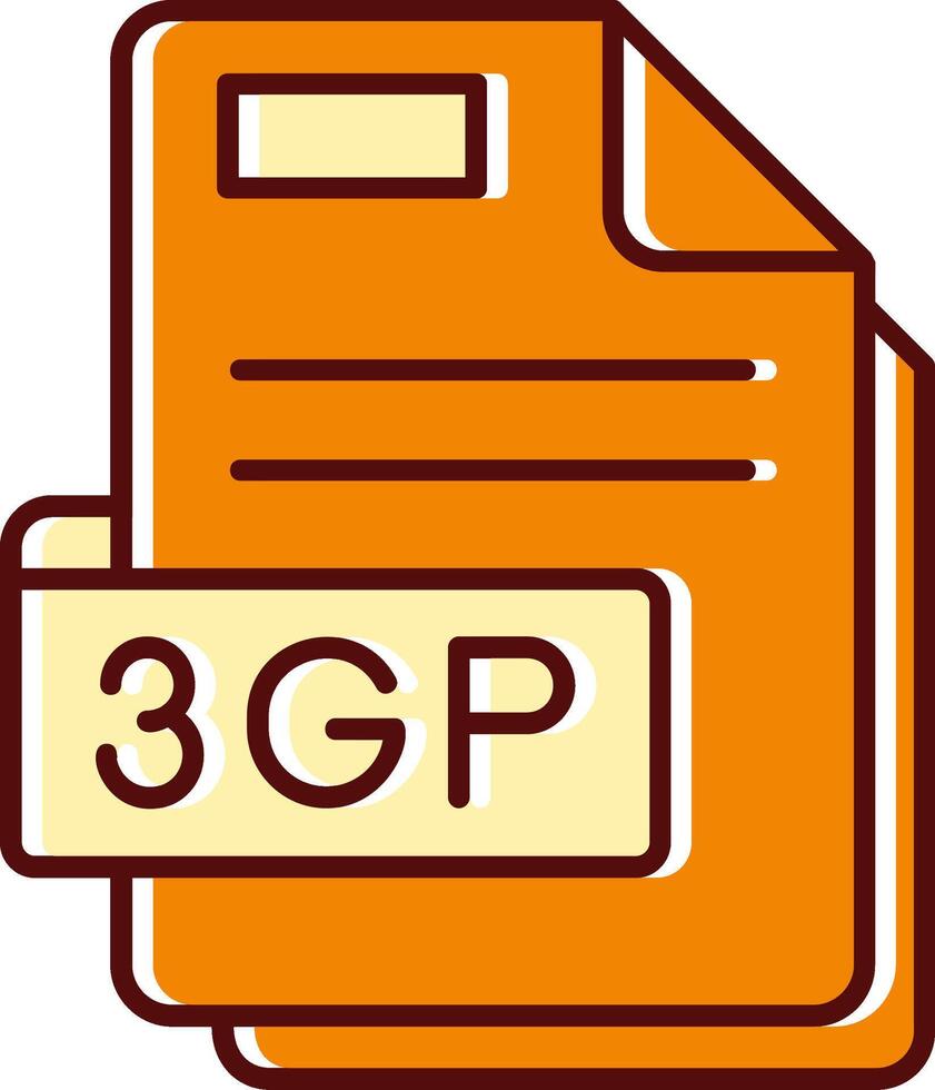 3gp gefüllt ausgerutscht retro Symbol vektor