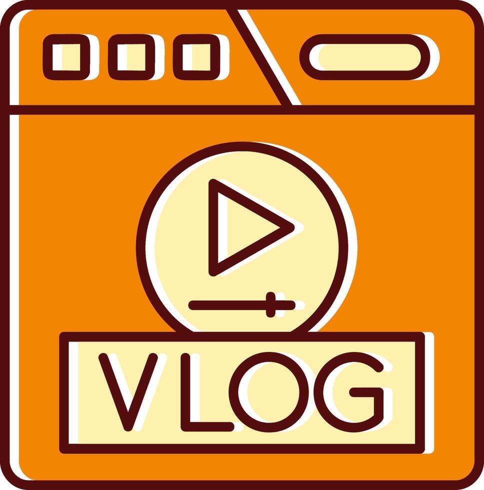 vlog gefüllt ausgerutscht retro Symbol vektor