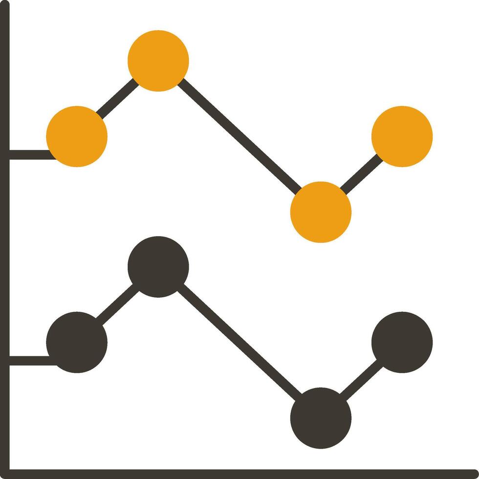 Linie Diagramm Glyphe zwei Farbe Symbol vektor