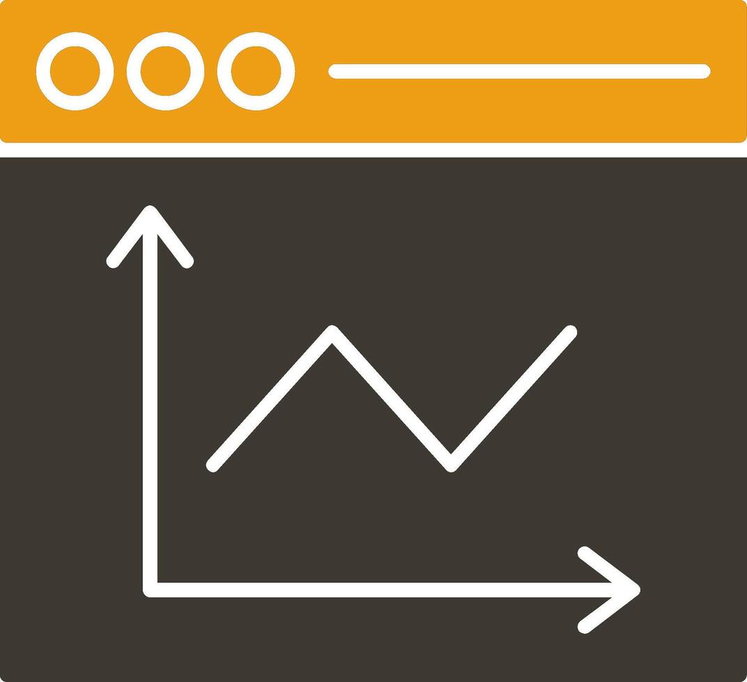 Linie Diagramm Glyphe zwei Farbe Symbol vektor