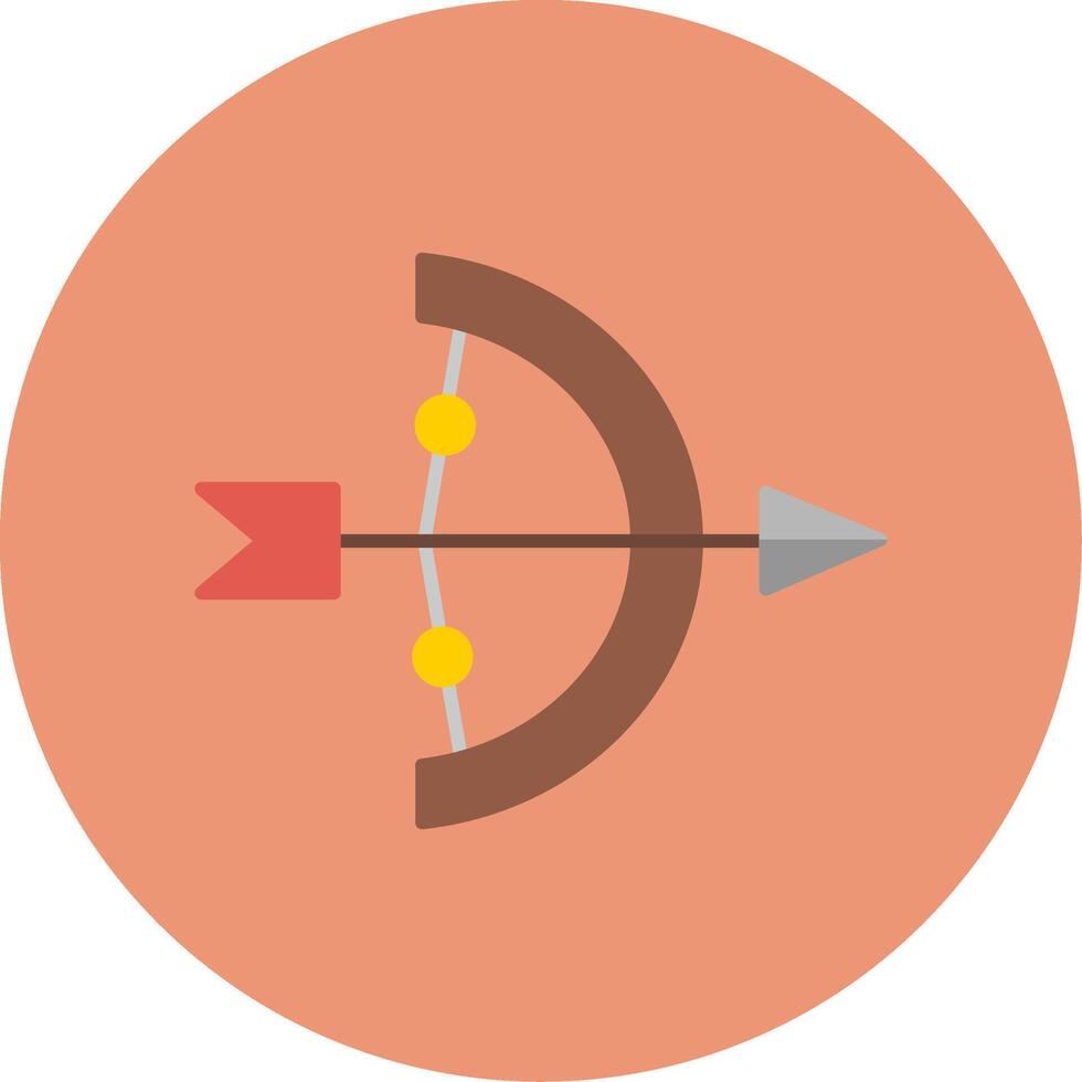 bågskytte platt cirkel ikon vektor