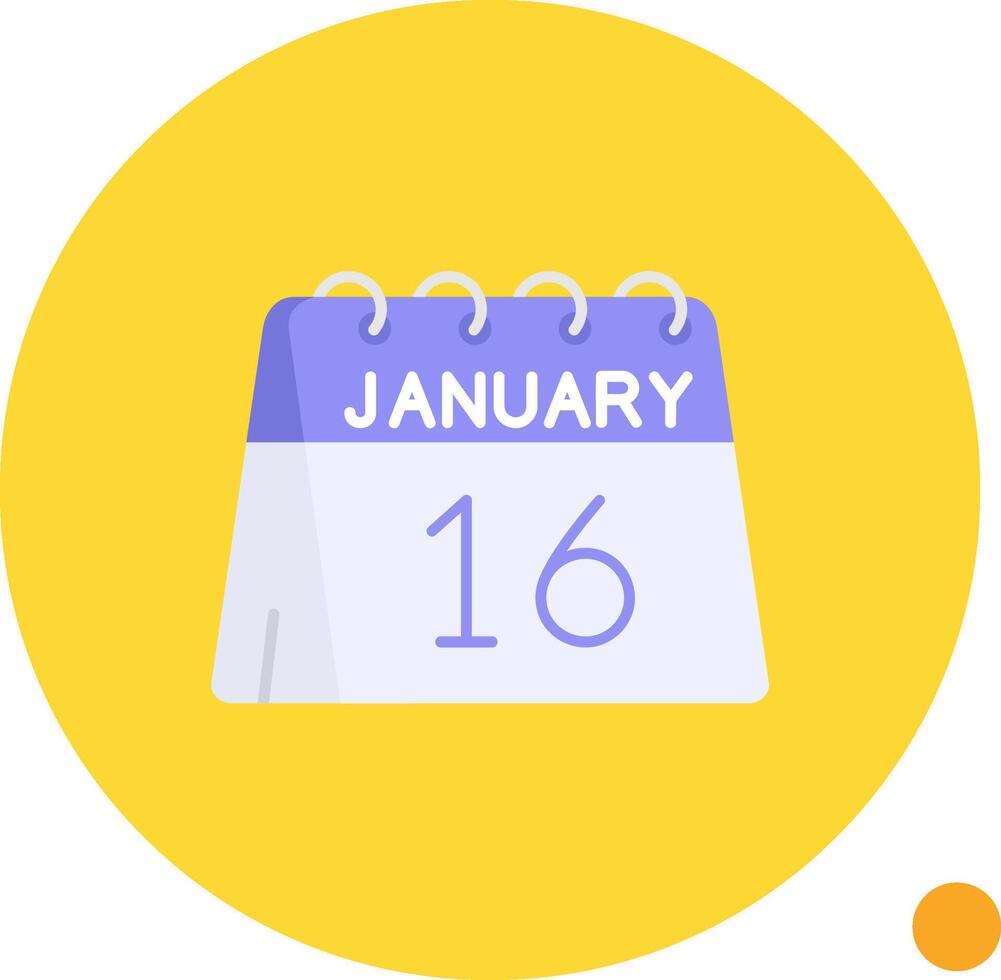 16: e av januari lång cirkel ikon vektor