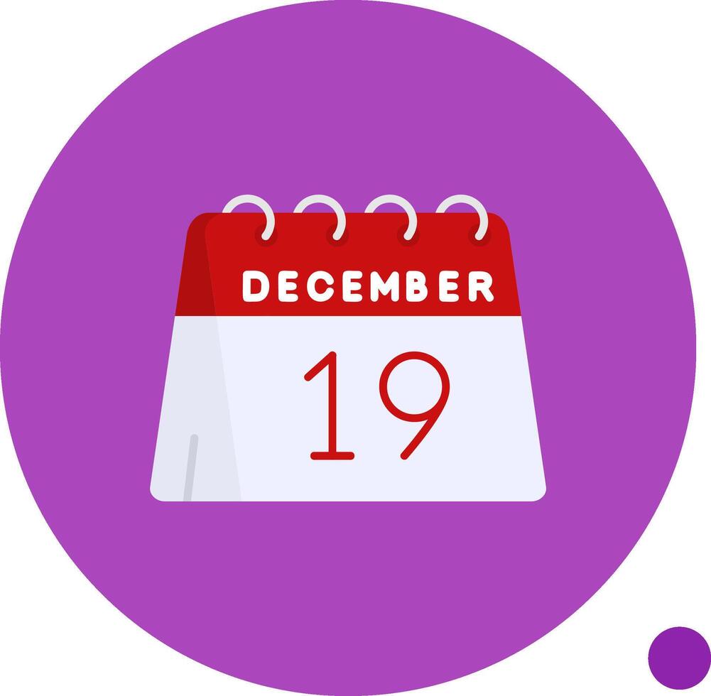 19:e av december lång cirkel ikon vektor