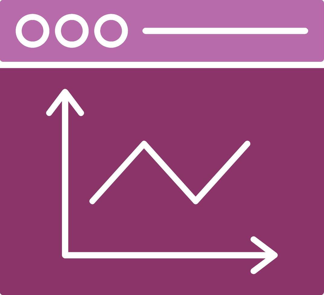 Linie Diagramm Glyphe zwei Farbe Symbol vektor