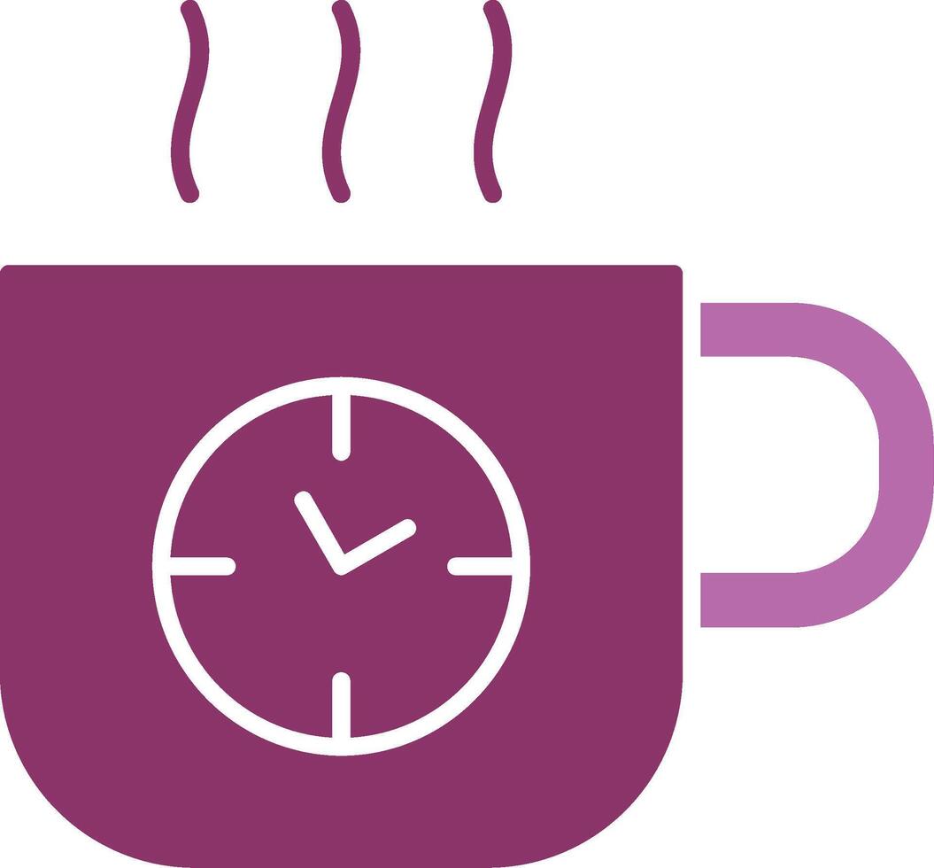 Kaffee Zeit Glyphe zwei Farbe Symbol vektor