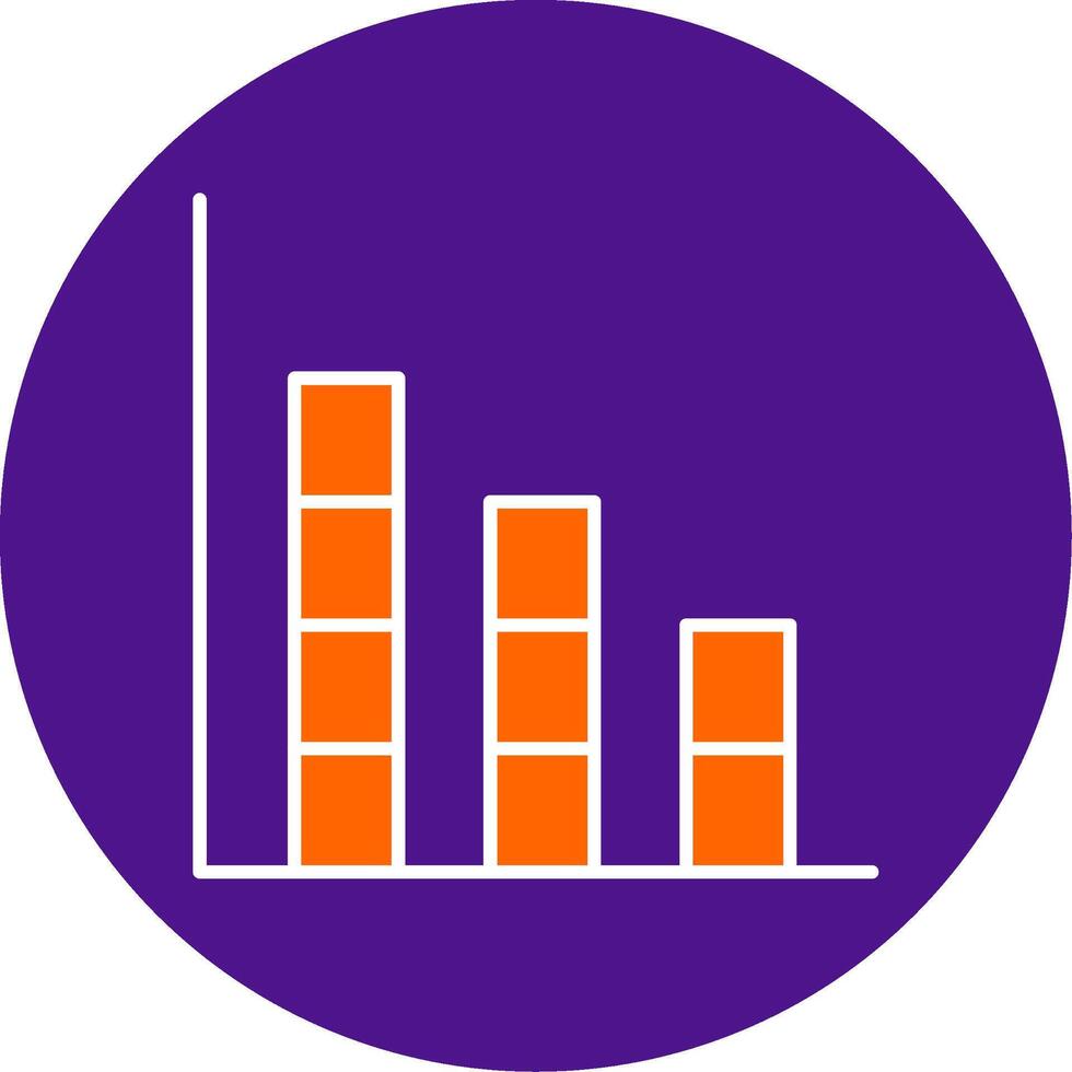 Bar Graph Linie gefüllt Kreis Symbol vektor