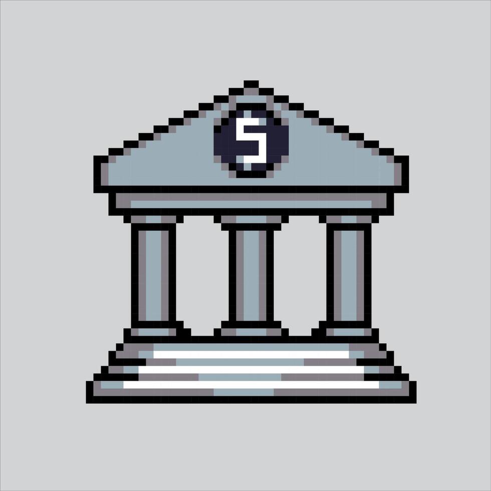 Pixel Kunst Illustration Bank. pixelig Bank Symbol. Geld Bank Symbol. pixelig zum das Pixel Kunst Spiel und Symbol zum Webseite und Video Spiel. alt Schule retro. vektor