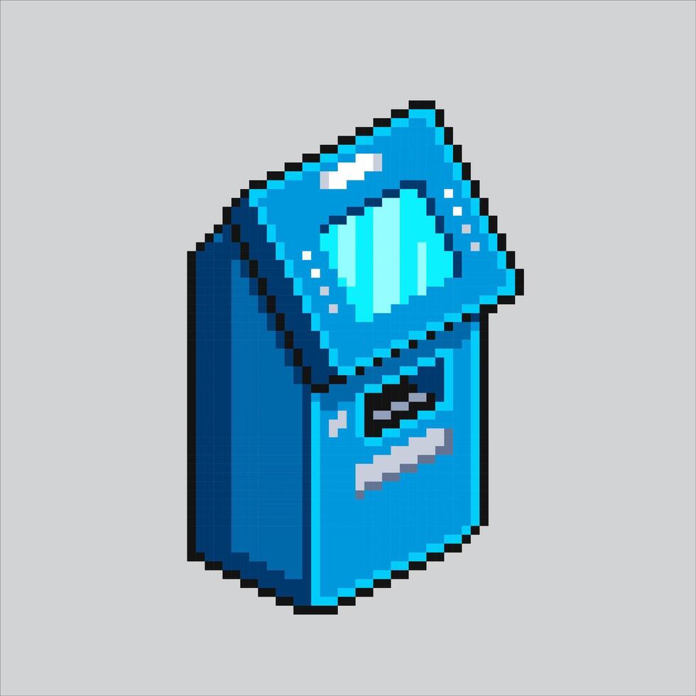 Pixel Kunst Illustration Geldautomat. pixelig Erzähler Maschine. automatisch Erzähler Maschine pixelig zum das Pixel Kunst Spiel und Symbol zum Webseite und Video Spiel. alt Schule retro. vektor