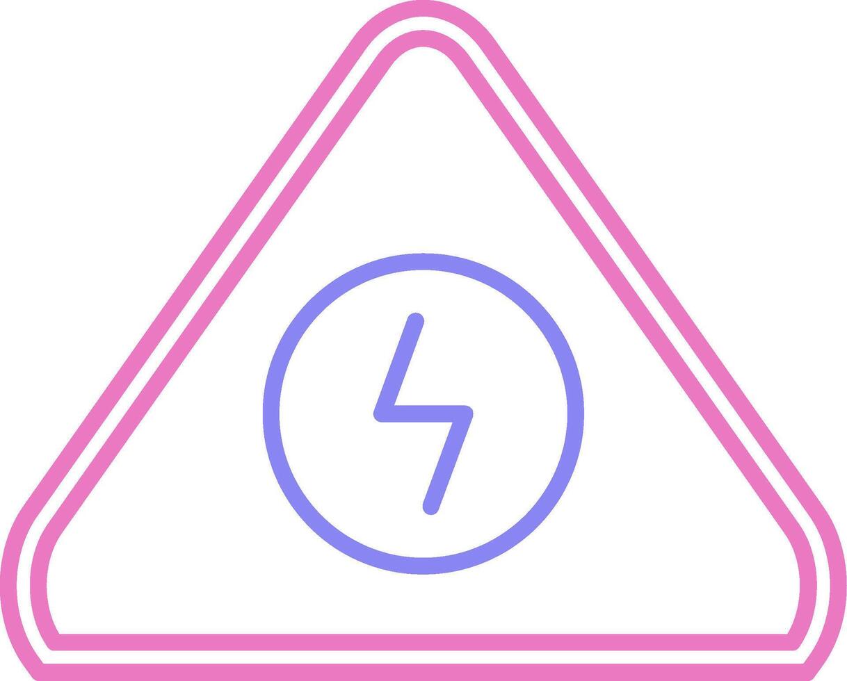 elektrisch Achtung Zeichen linear zwei Farbe Symbol vektor