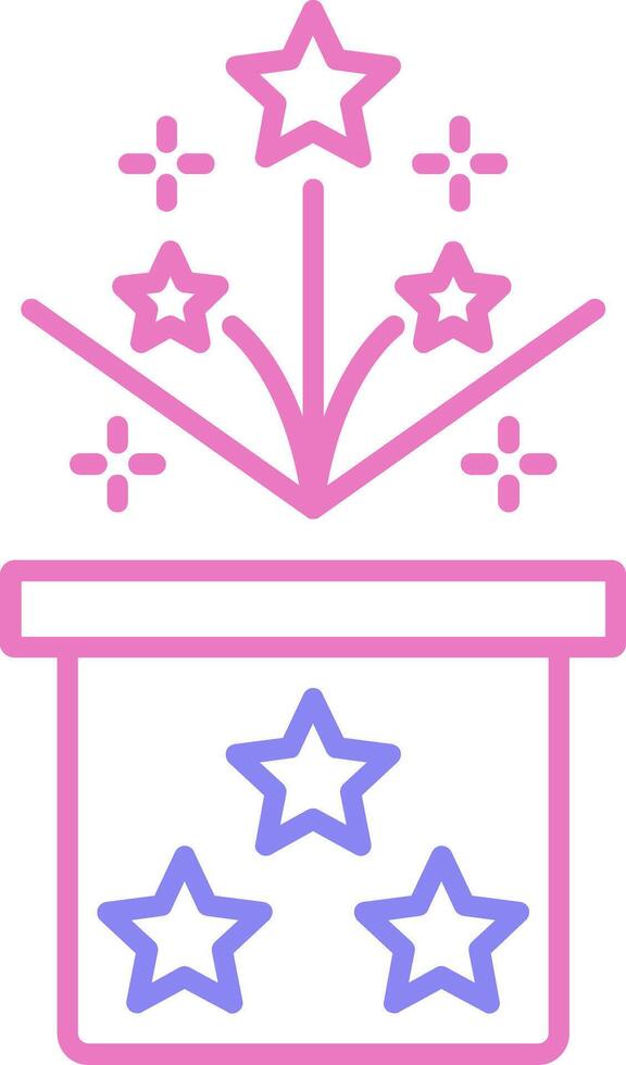 Magie Box linear zwei Farbe Symbol vektor