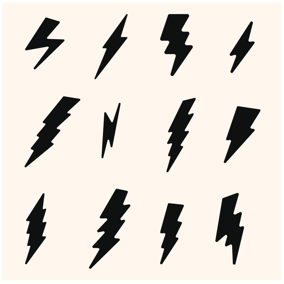 klotter skiss stil av elektrisk blixt- bult symbol illustration stil klotter och linje konst vektor