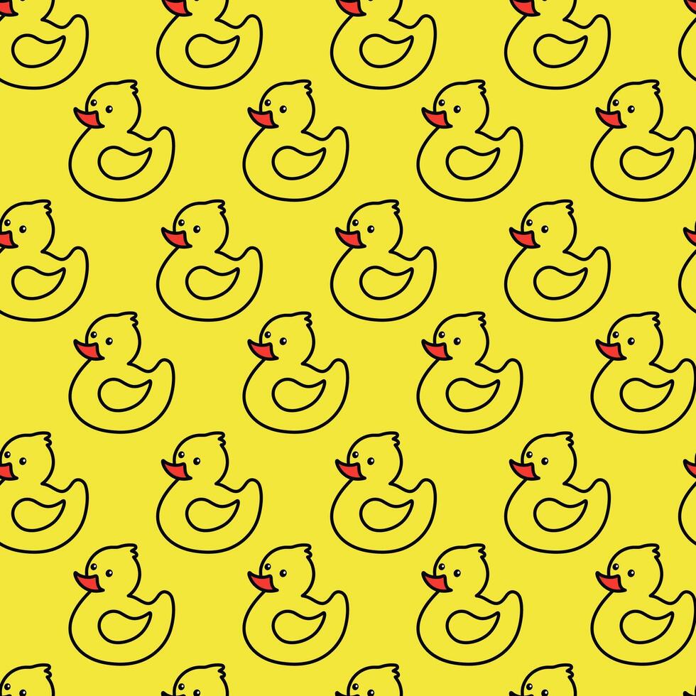 komisch Gelb Gummi Enten. süß nahtlos Muster vektor
