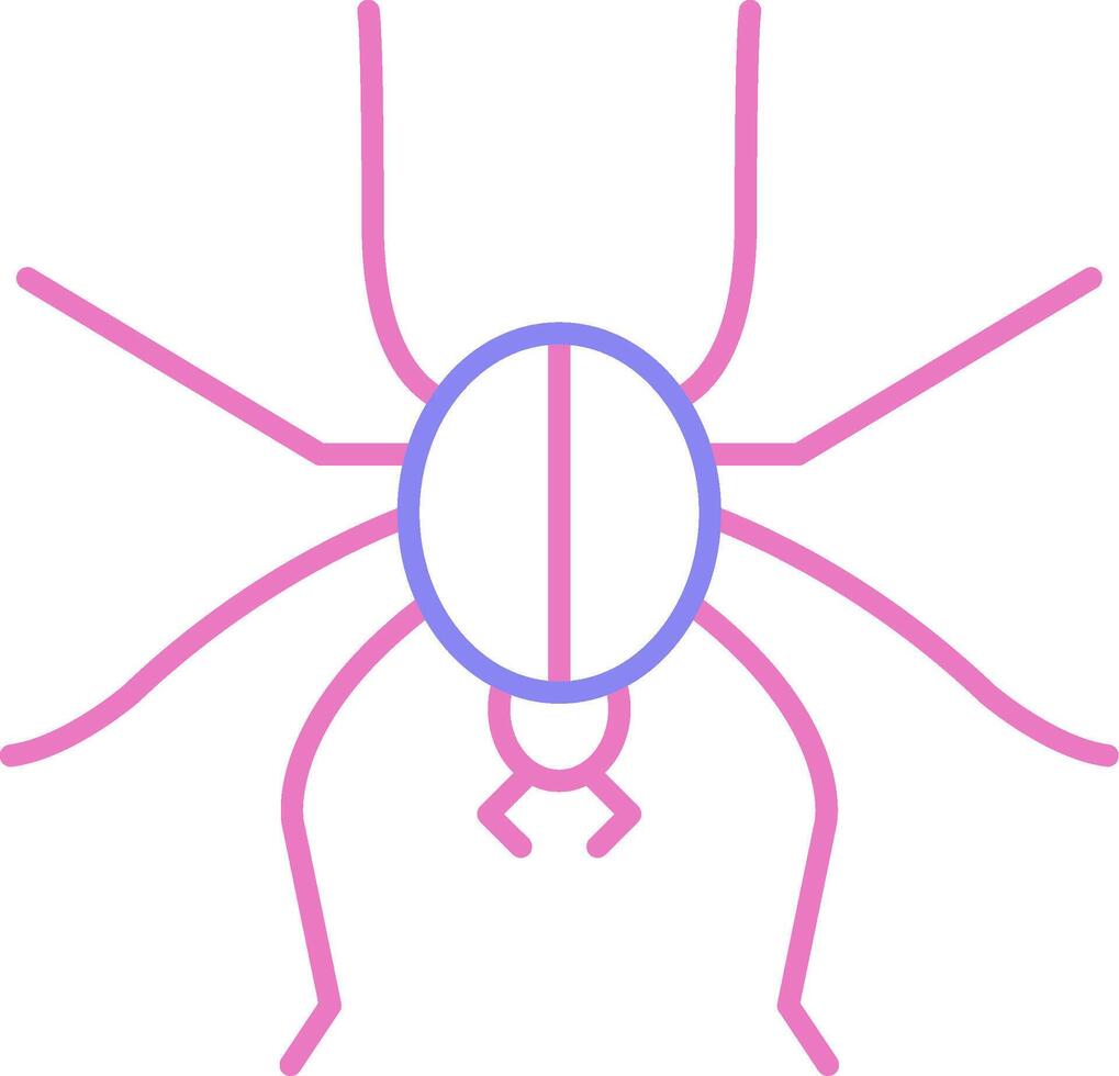 Spindel linjär två Färg ikon vektor