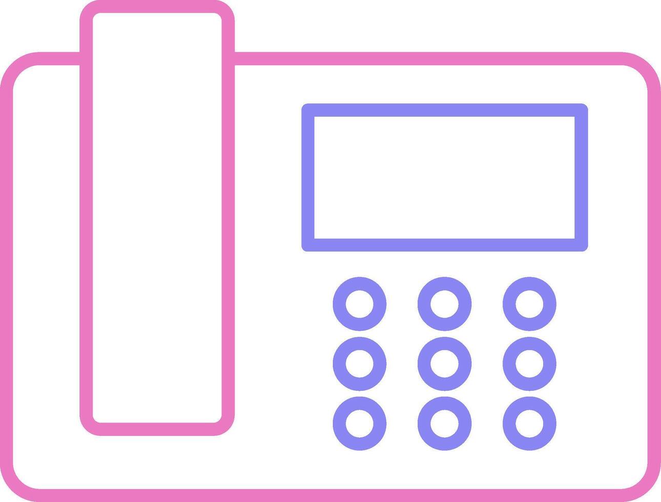 telefon linjär två Färg ikon vektor
