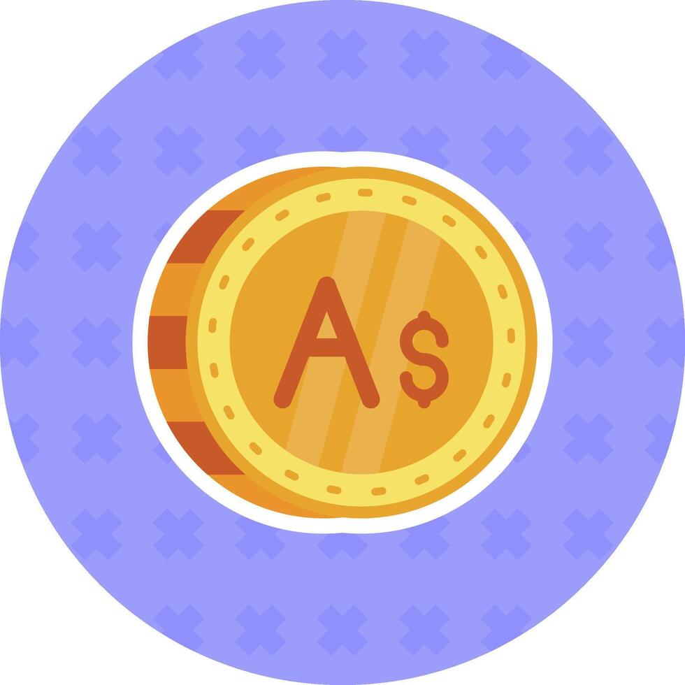 australier dollar platt klistermärke ikon vektor