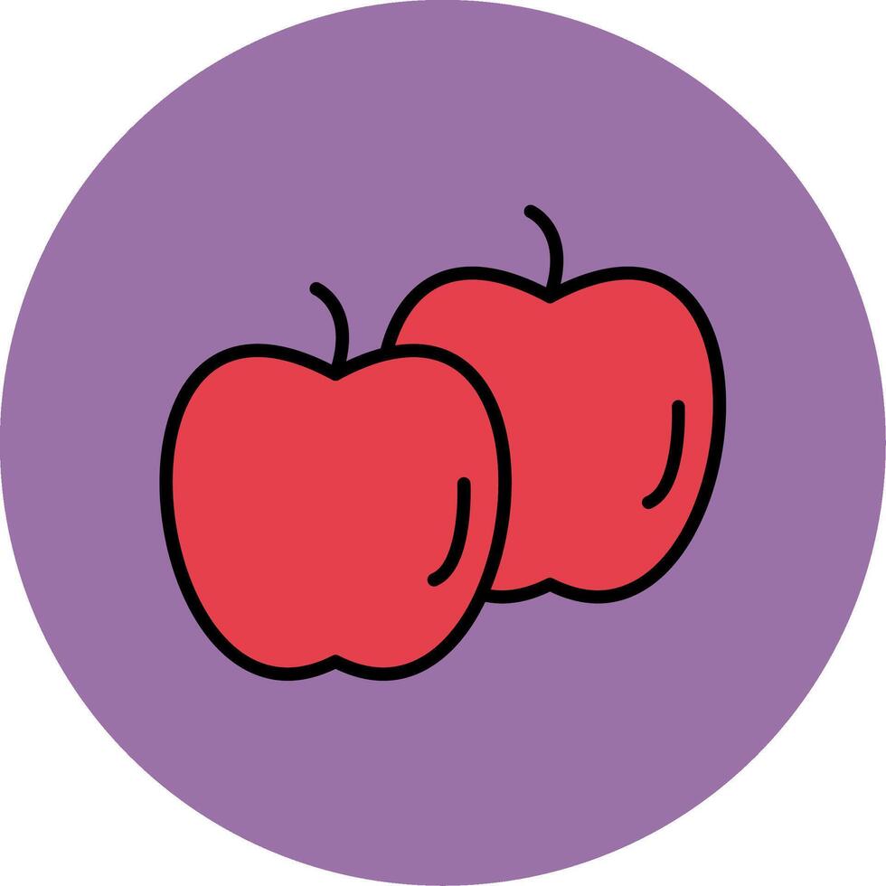 Äpfel Linie gefüllt Mehrfarben Kreis Symbol vektor