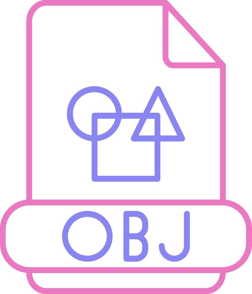 obj linear zwei Farbe Symbol vektor