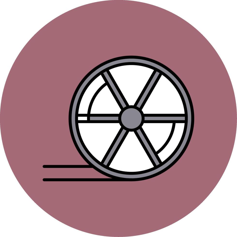 hjul linje fylld flerfärgad cirkel ikon vektor